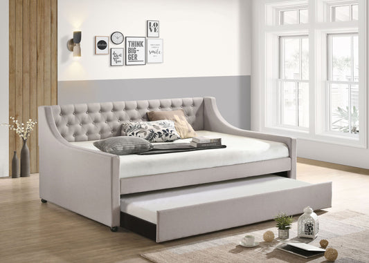 ACME Lianna Full Daybed & Twin Trundle, Fog Fabric