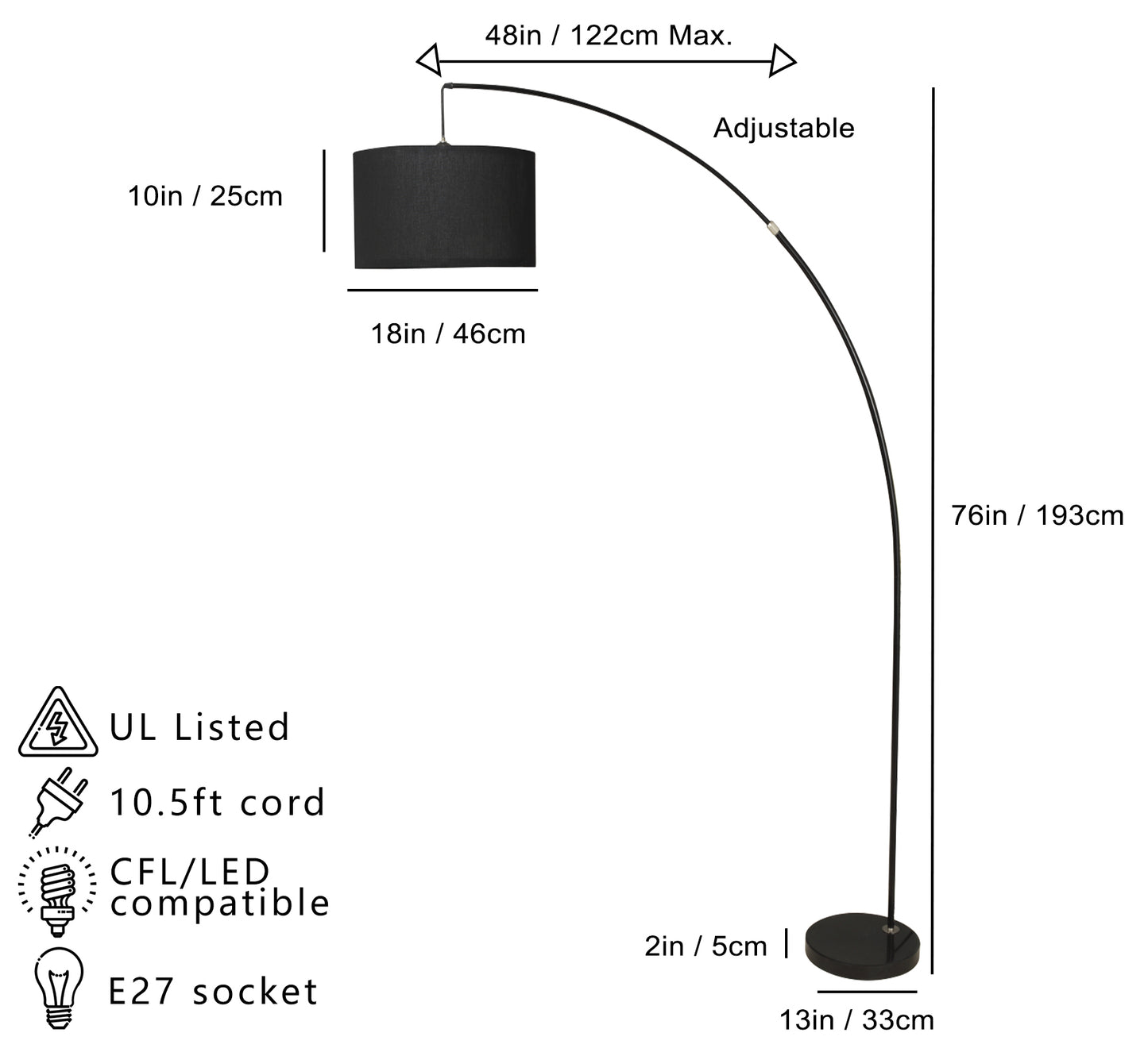 Silver Arch Floor Lamp