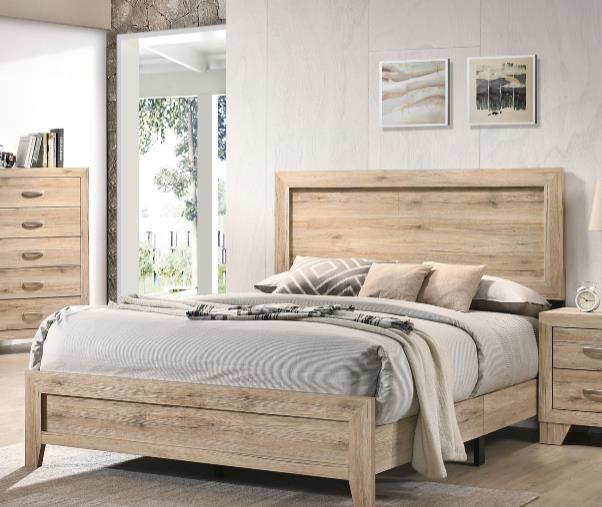 Natural Wood Finish Bedframe, Queen