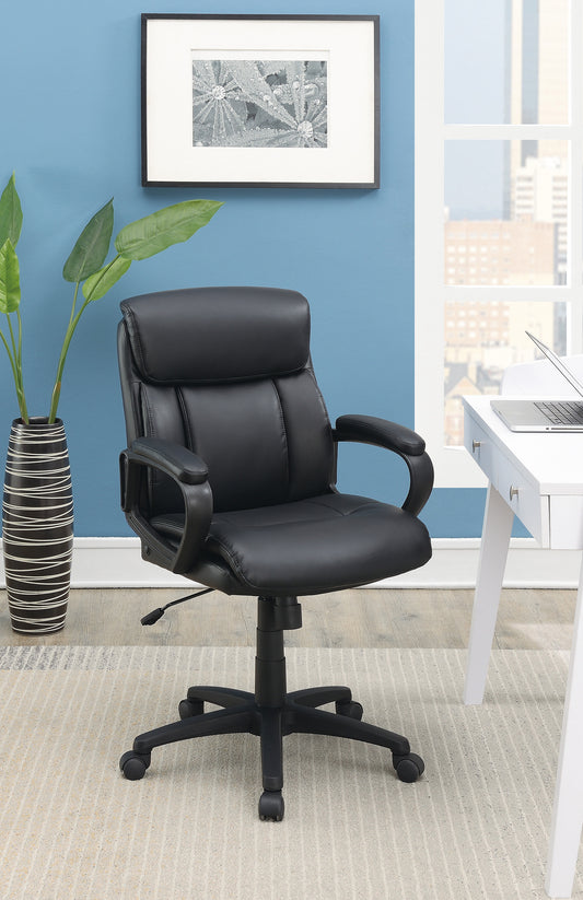 Zyren Upholstered Office Chair, Black