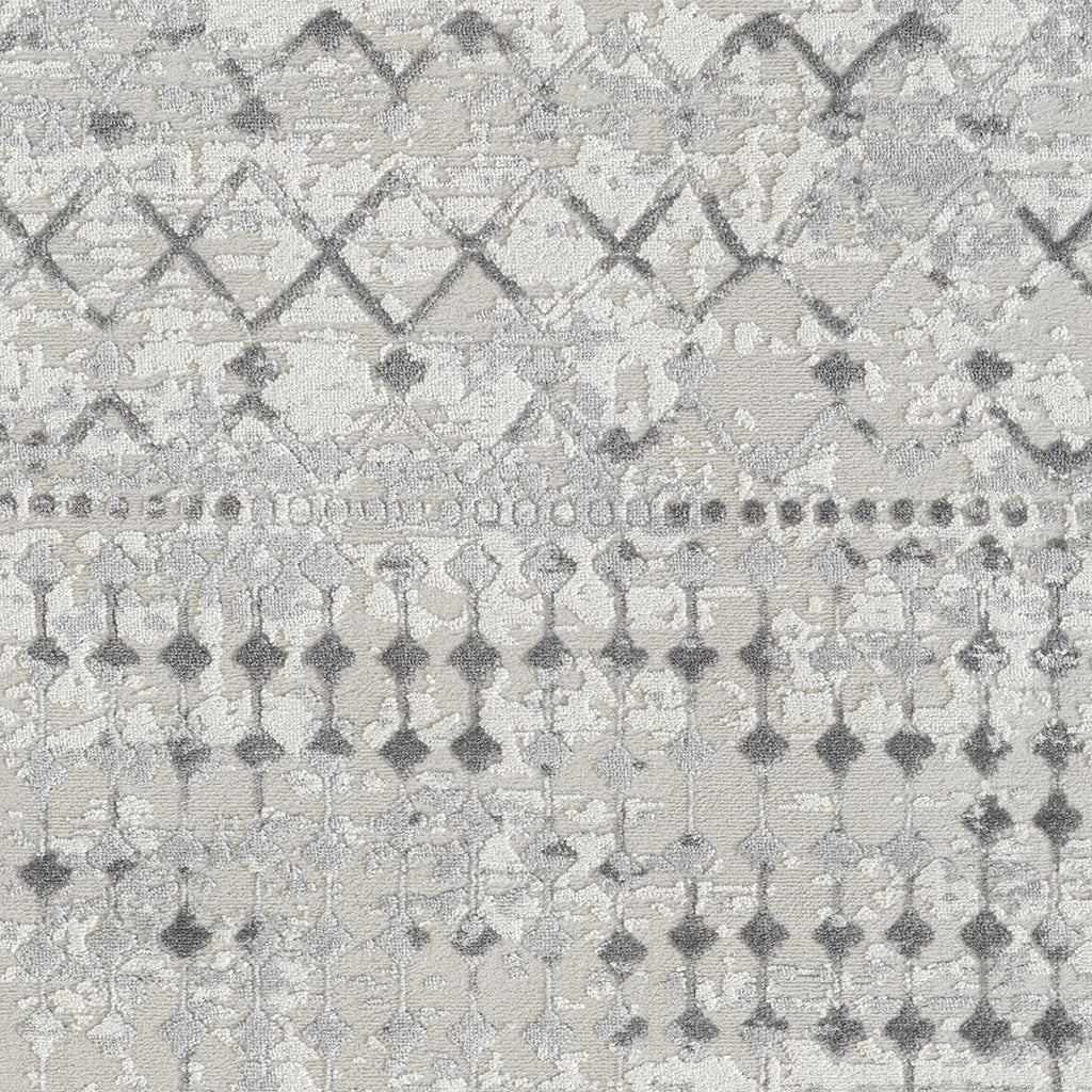 Moroccan Woven Area Rug, Light Gray