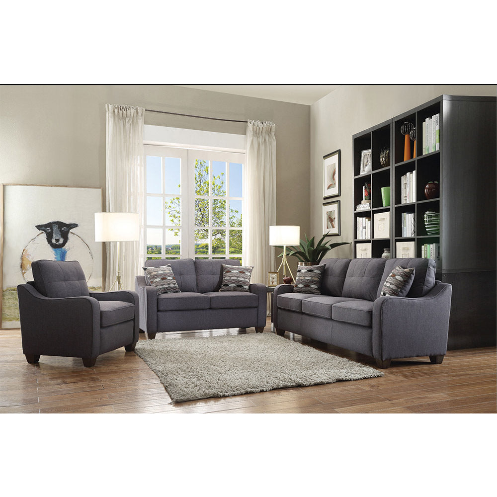 Cleavon II Sofa w/2 Pillows in Gray Linen