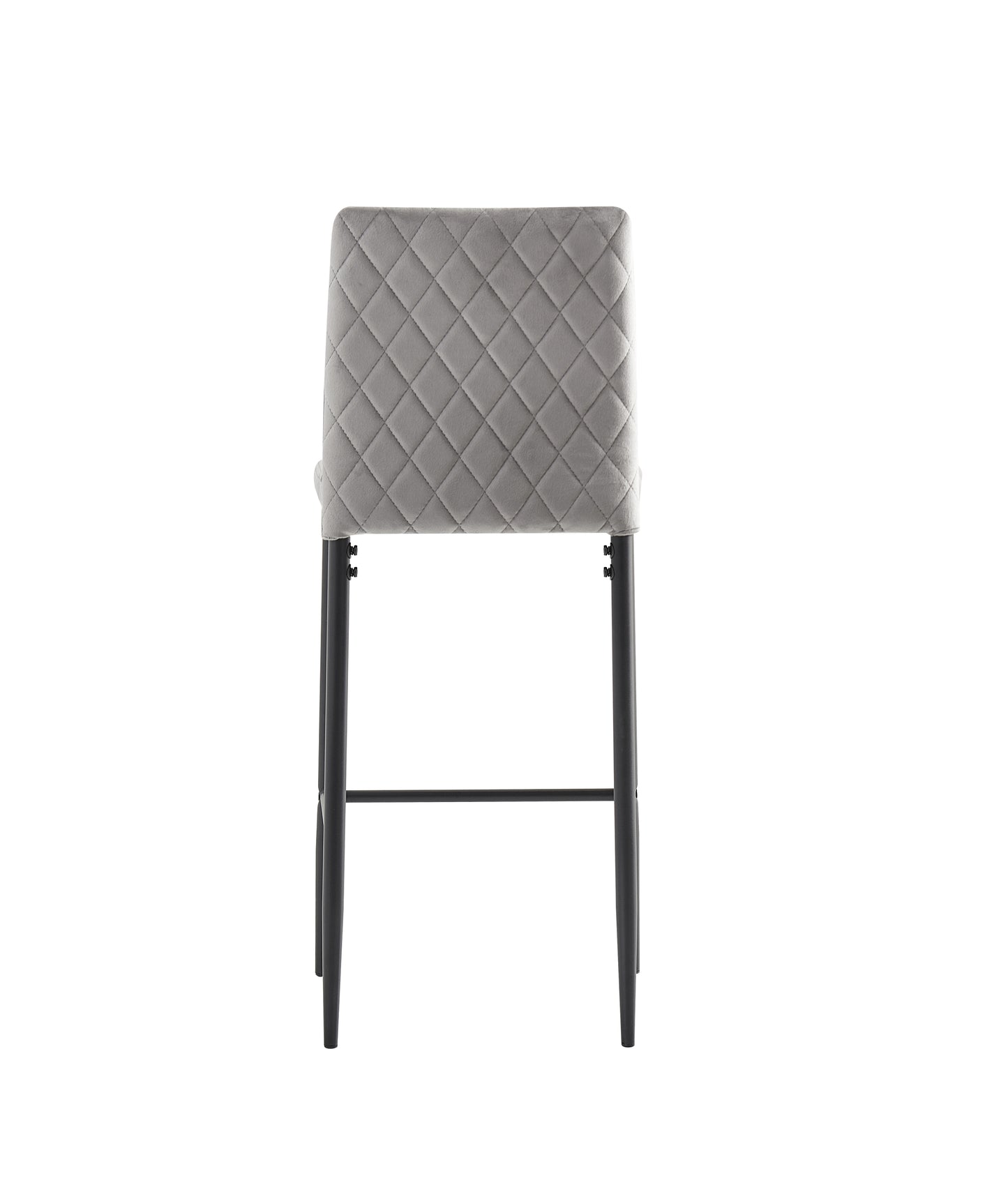 Light Gray Bar Velvet Stool Set of 2