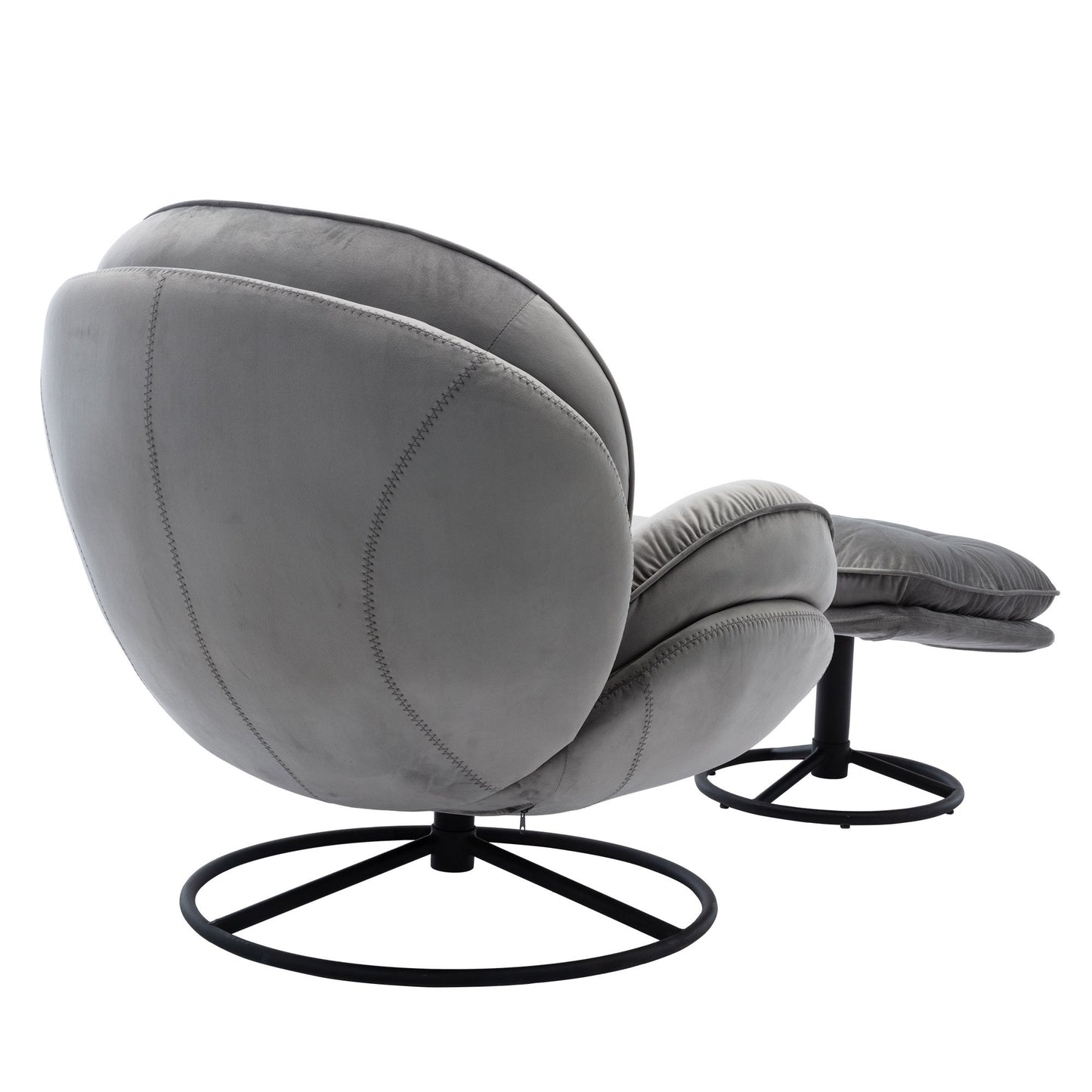 Accent Chair with Ottoman- Grey