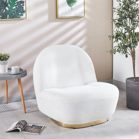 Modern Velvet Swivel Accent Chair with Gold Base