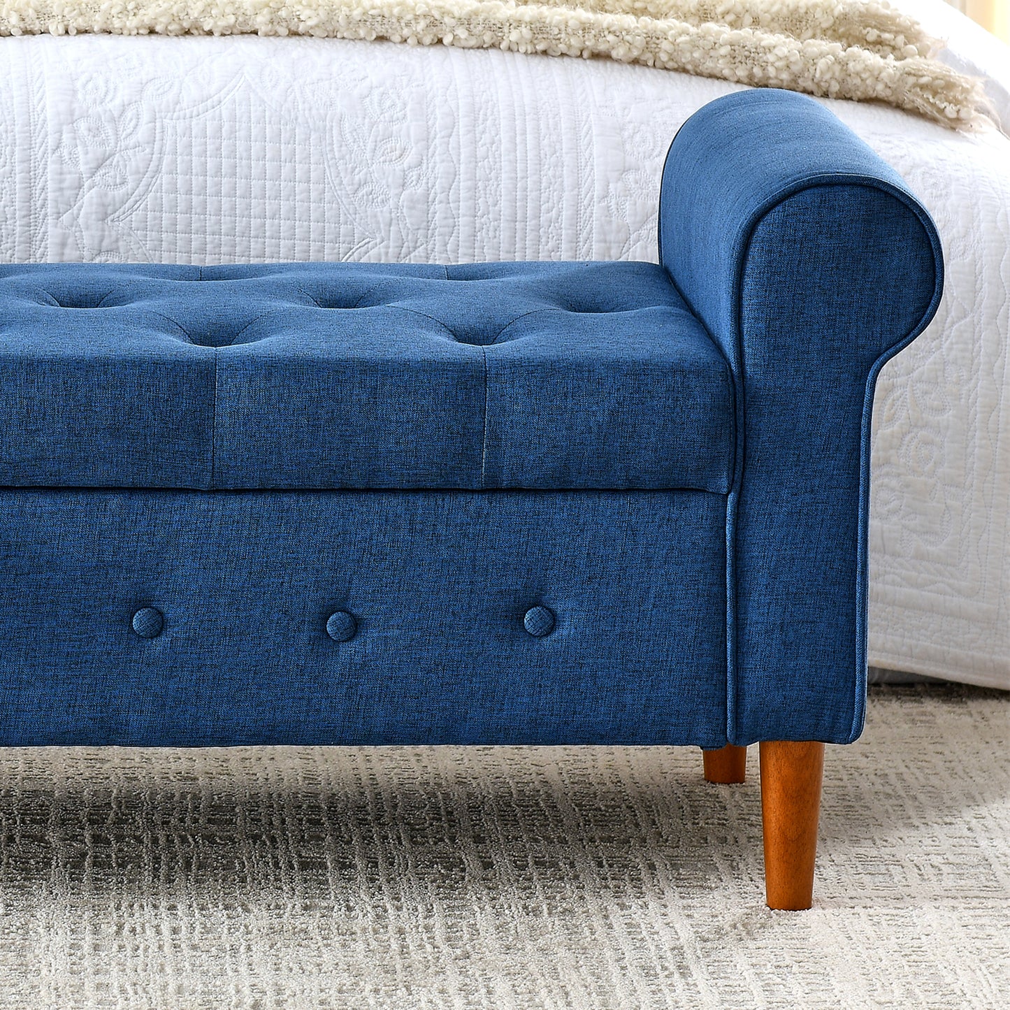 62" Bedroom Tufted Button Storage Bench