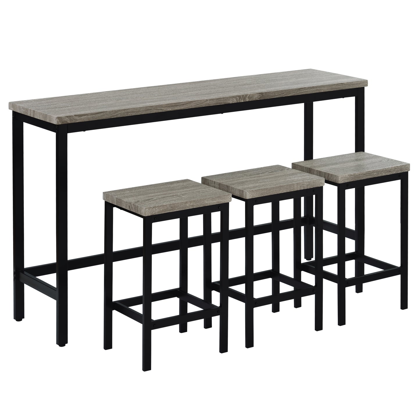 TOPMAX Counter Height Extra Long Dining Table Set with 3 Stools