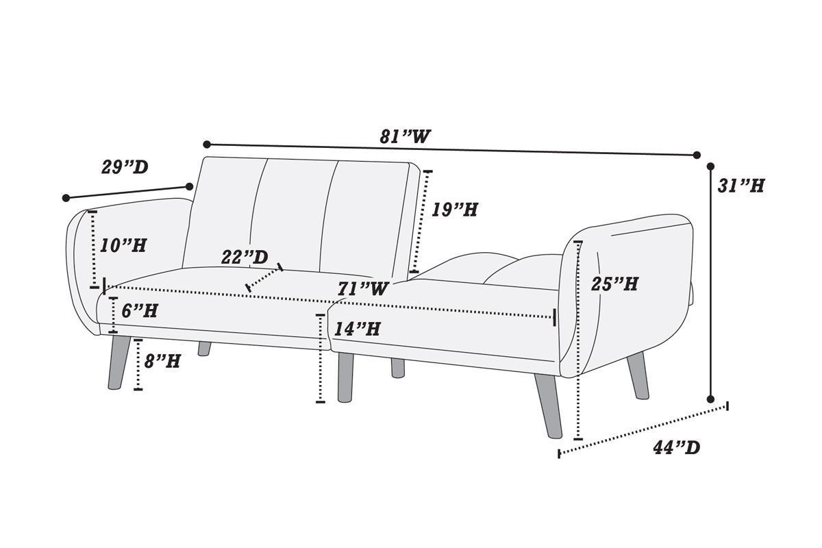 Elegant Modern Sleeper Sofa Blue Grey