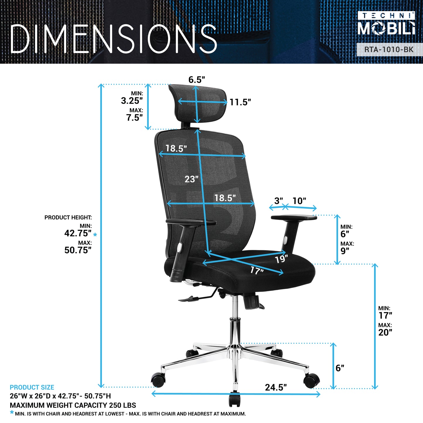 Hanna High Back Executive Mesh Office Chair