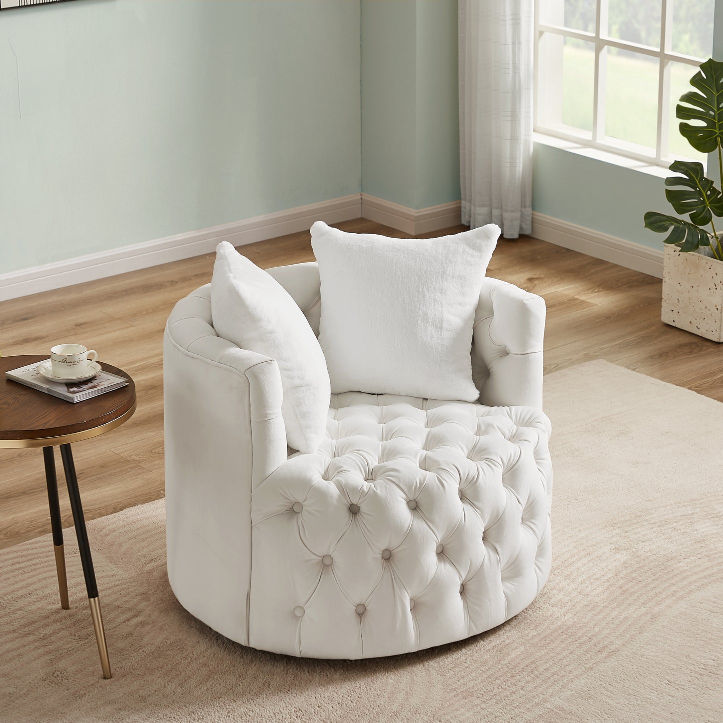 Maxine Modern Swivel Barrel Chair