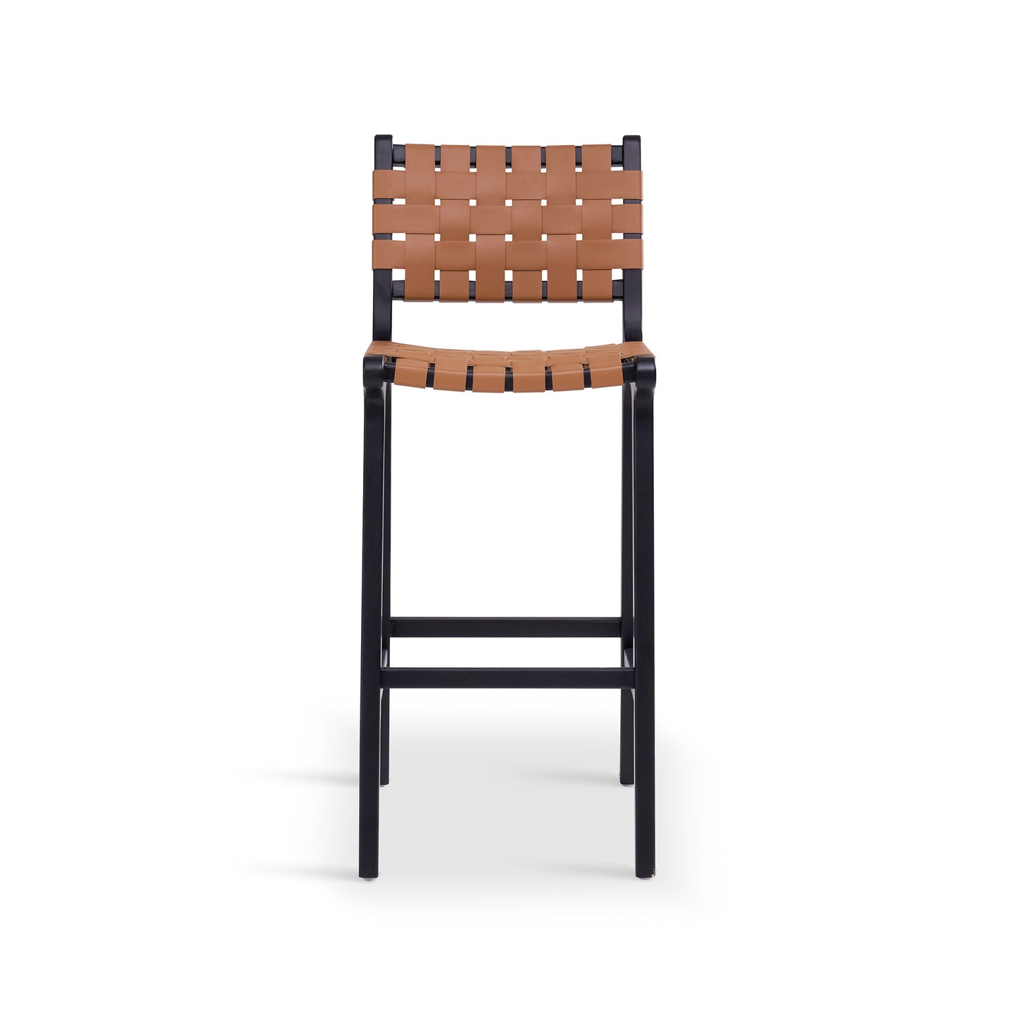 Woven Leather Counter Stool