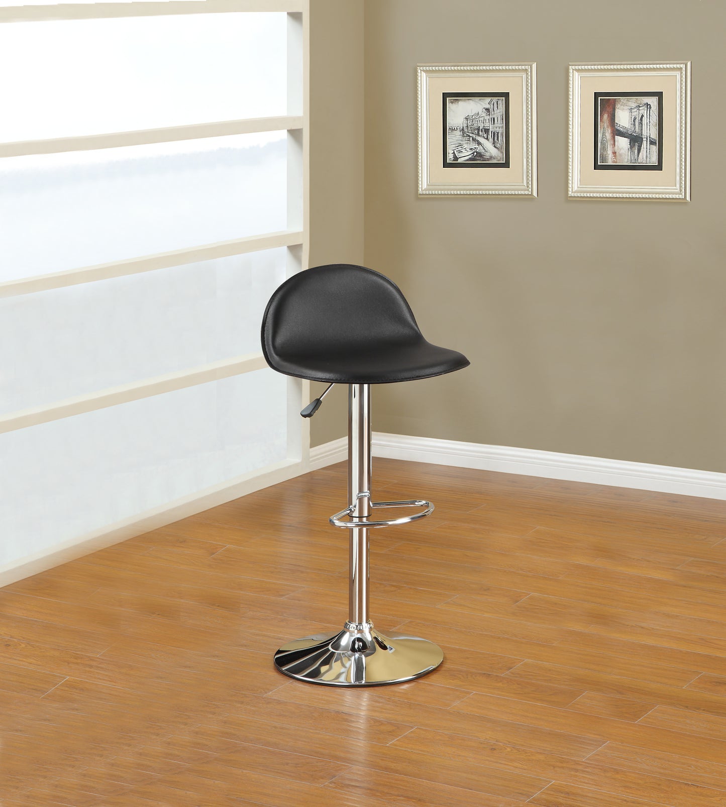 Adjustable Black PU Bar Stools