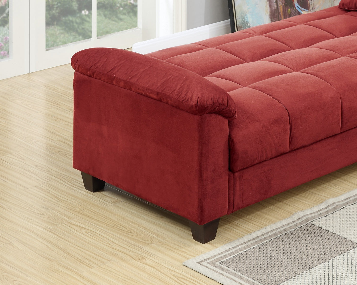 Calley Plush Contemporary Sofa Red