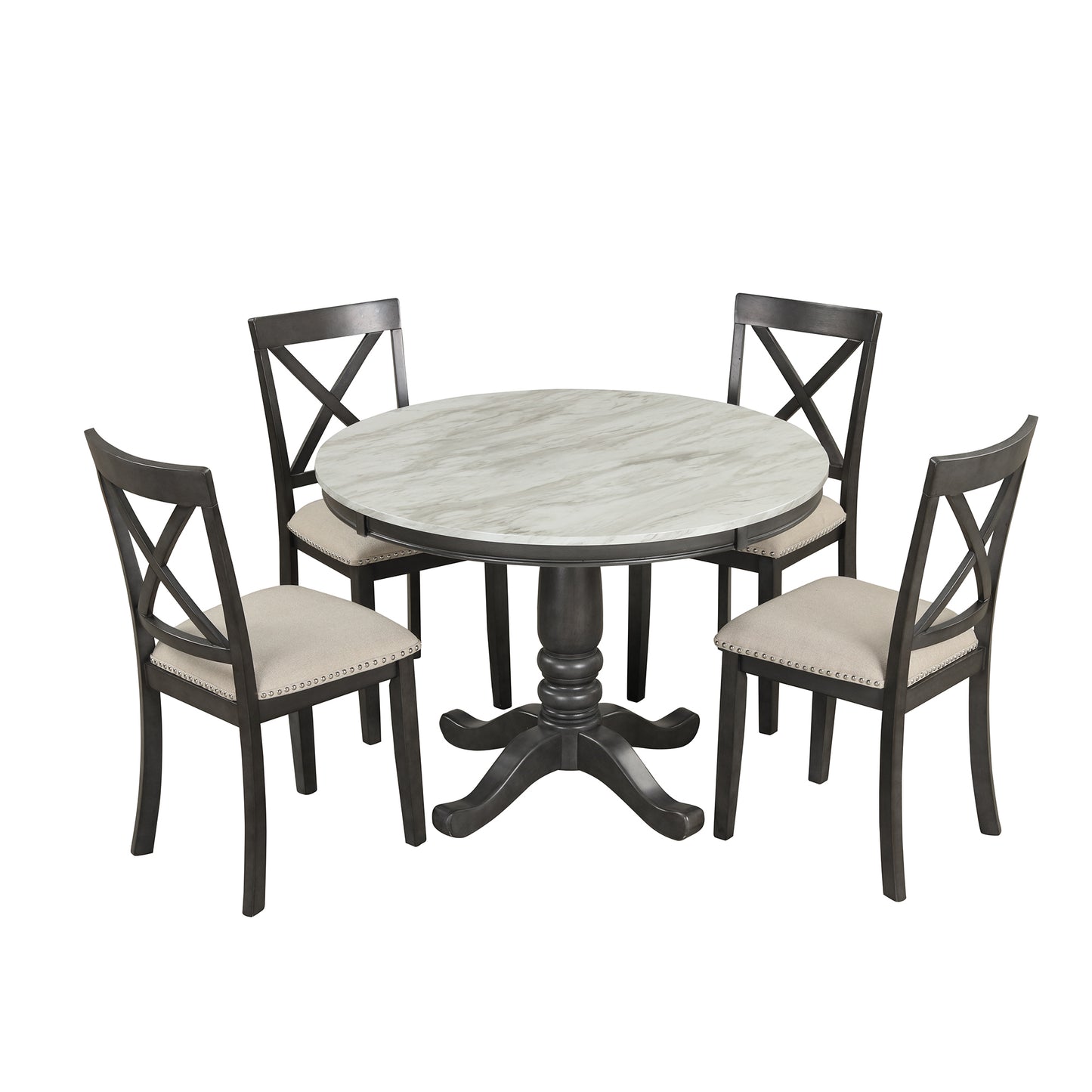 Orisfur 5 Pieces Dining Table and Chairs Set f