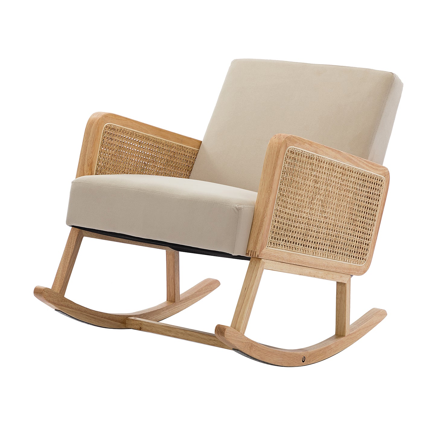 Trachin Rocking Chair with Rattan Arms