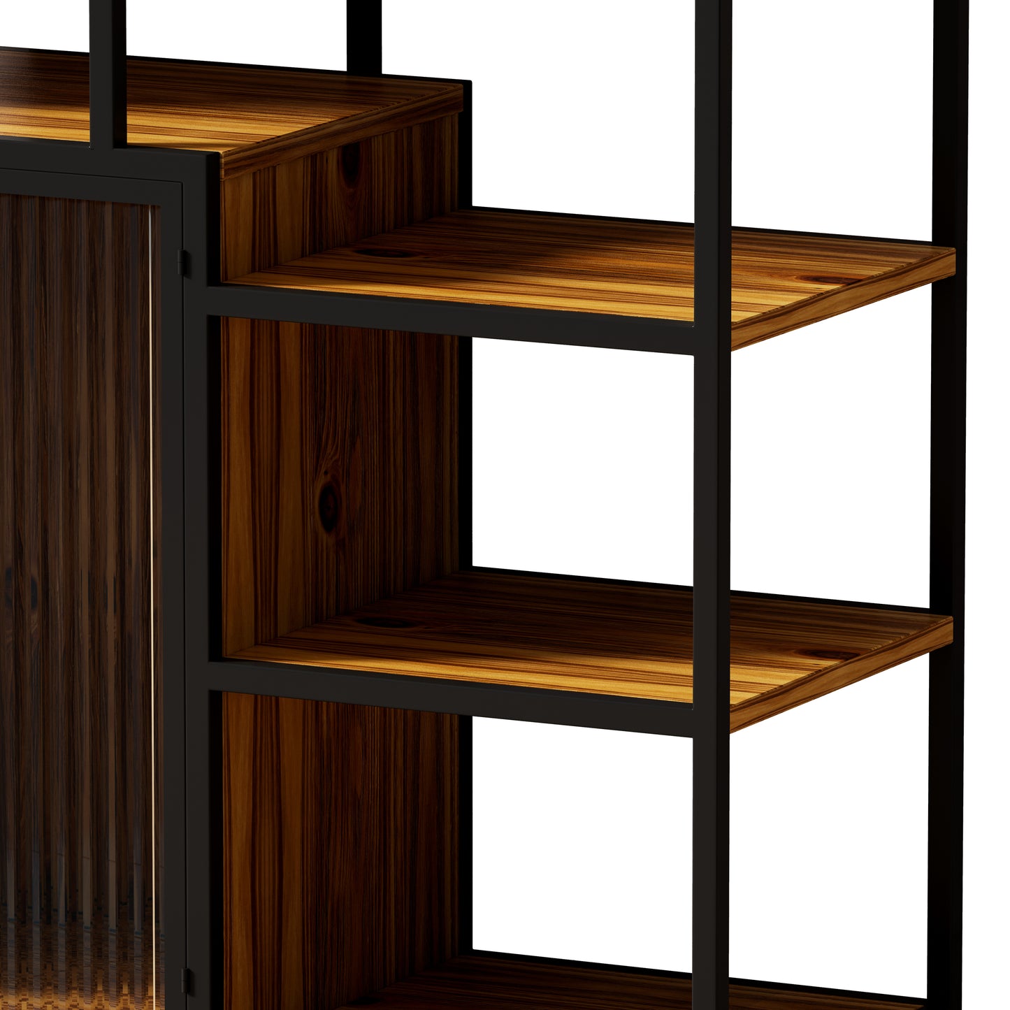 Multipurpose Bookshelf, Fir Wood and Iron