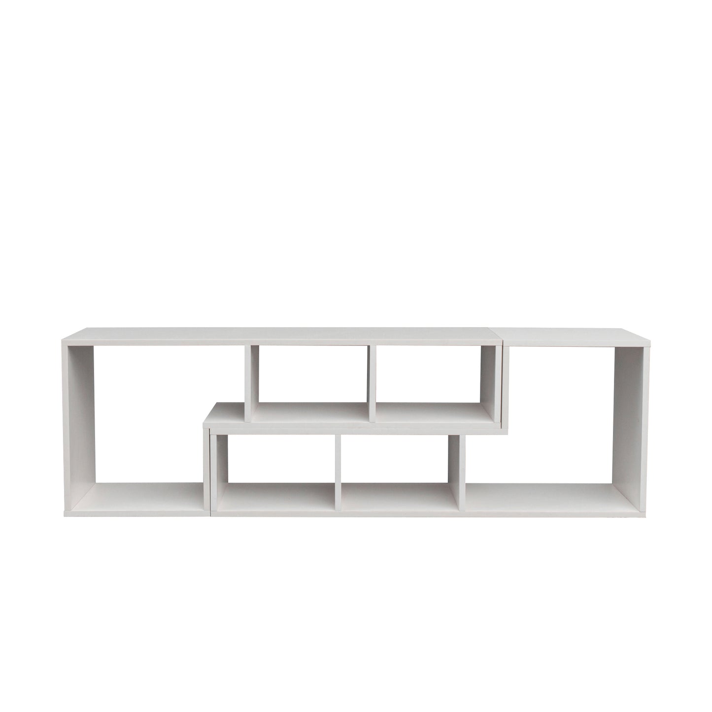 Double L-Shaped TV Stand- White