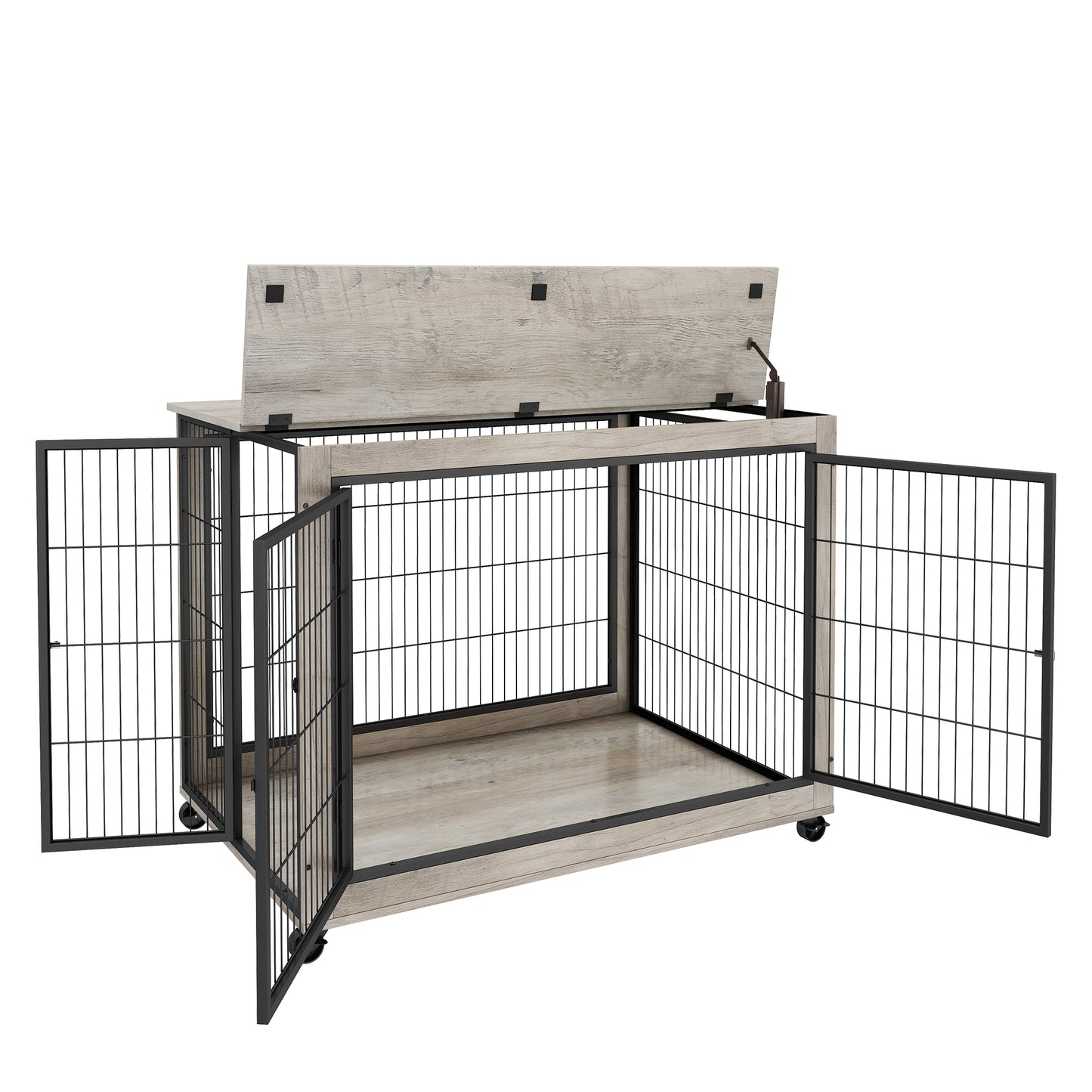 Furniture Style Dog Crate Side Table on Wheels