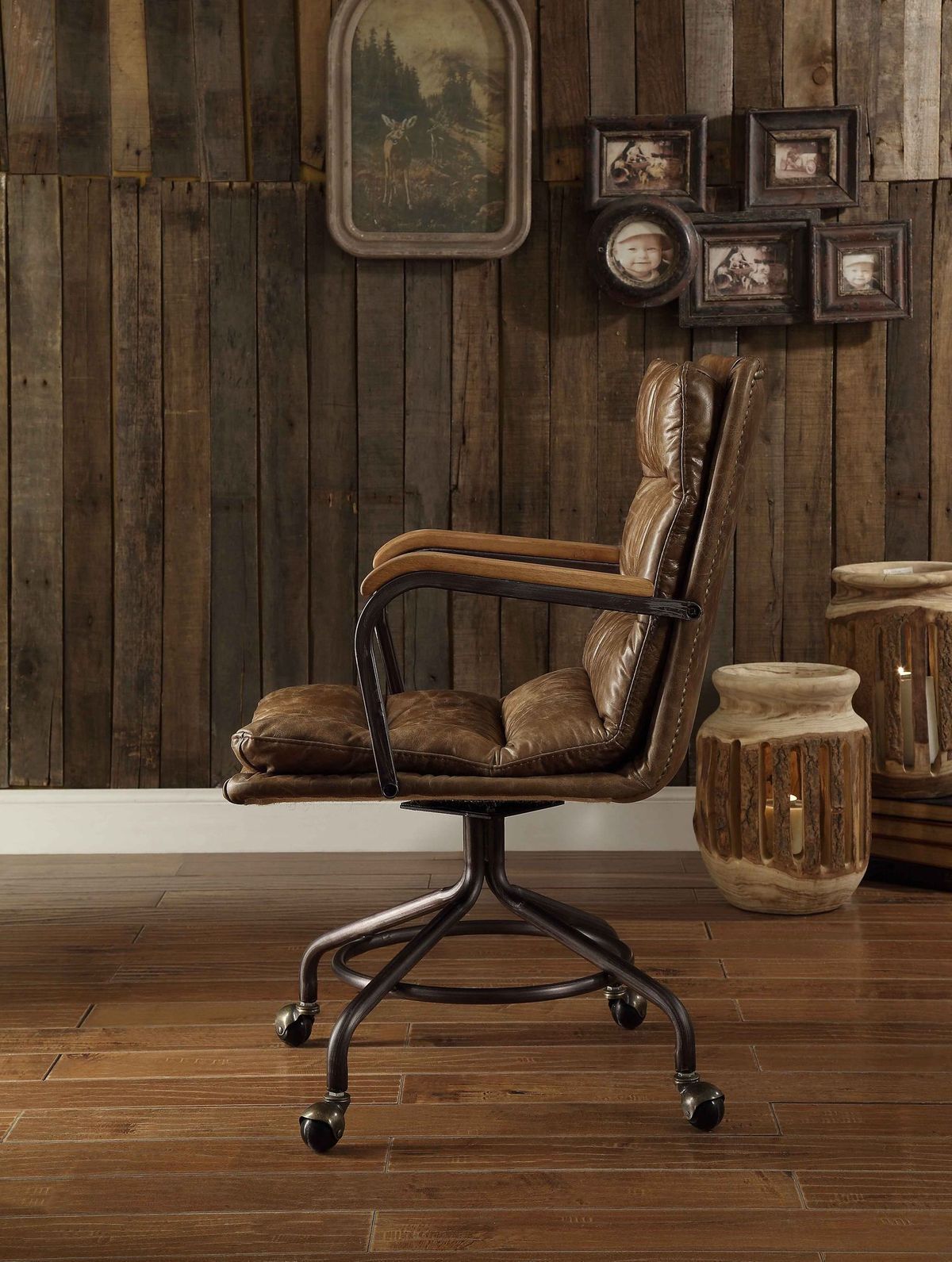 Office Chair in Vintage Whiskey, Top Grain Leather