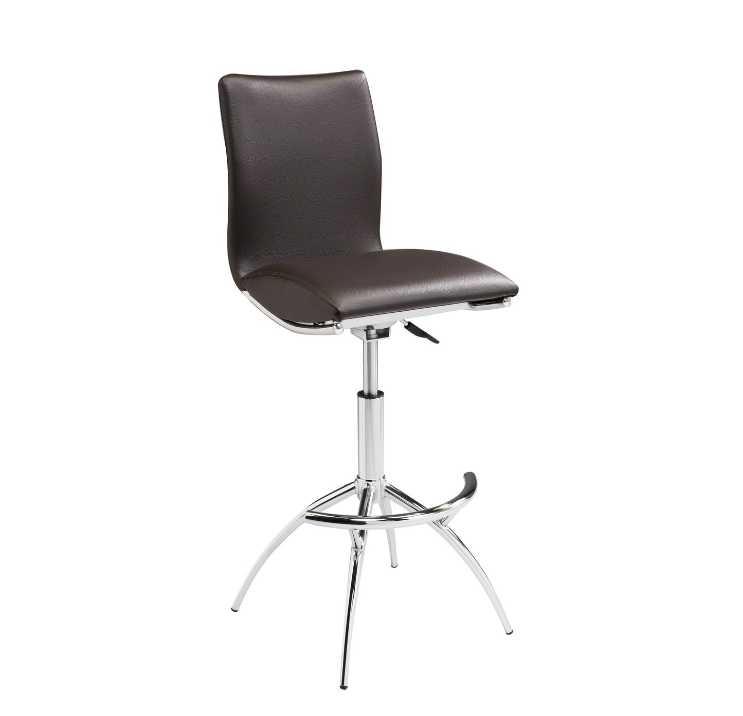 Adjustable Modern Barstool Leatherette Chrome - Brown