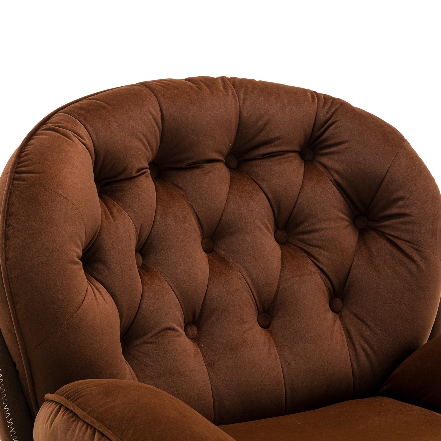 Accent Chair with Ottoman-BROWN