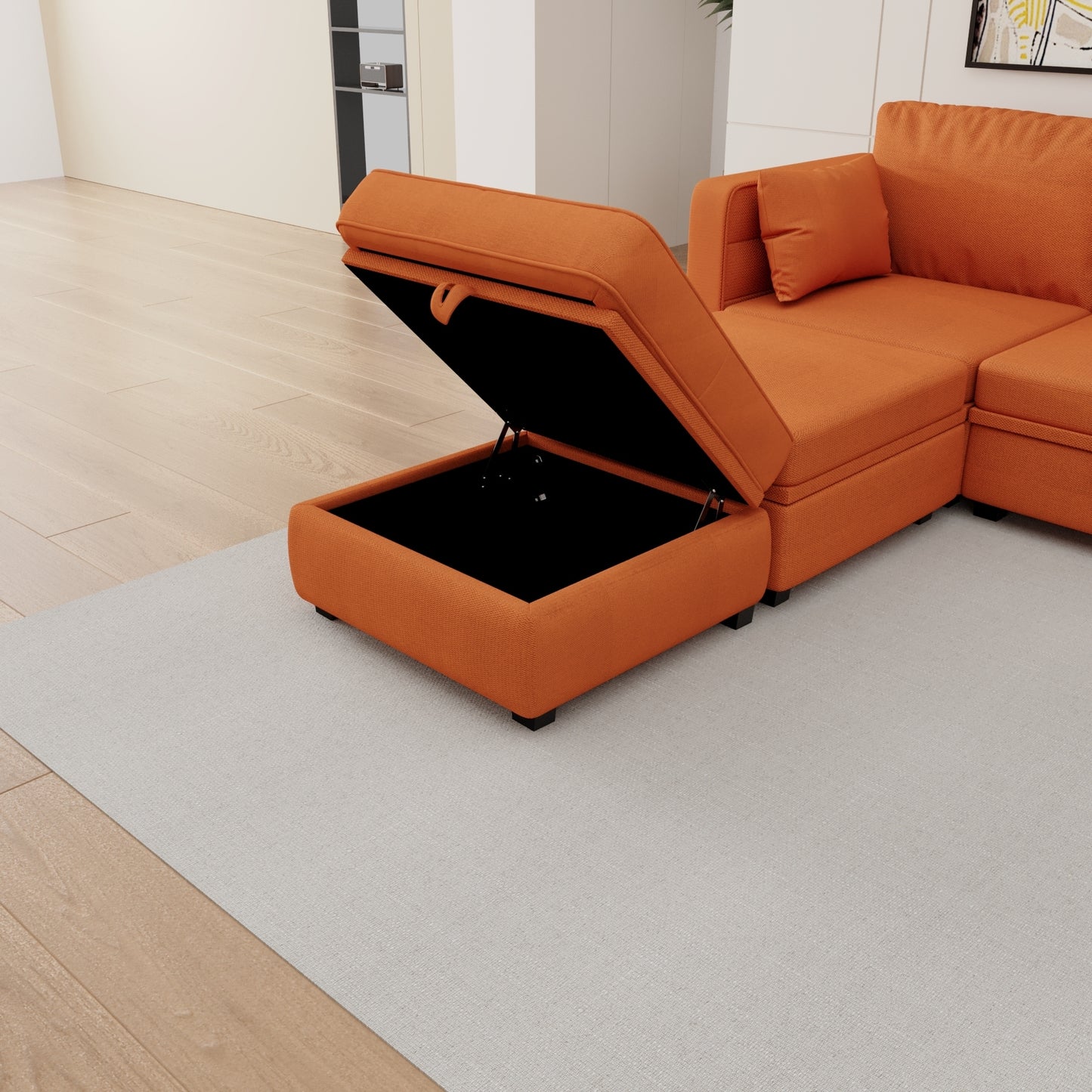 Marvin Modular Sectional Sofa- Orange