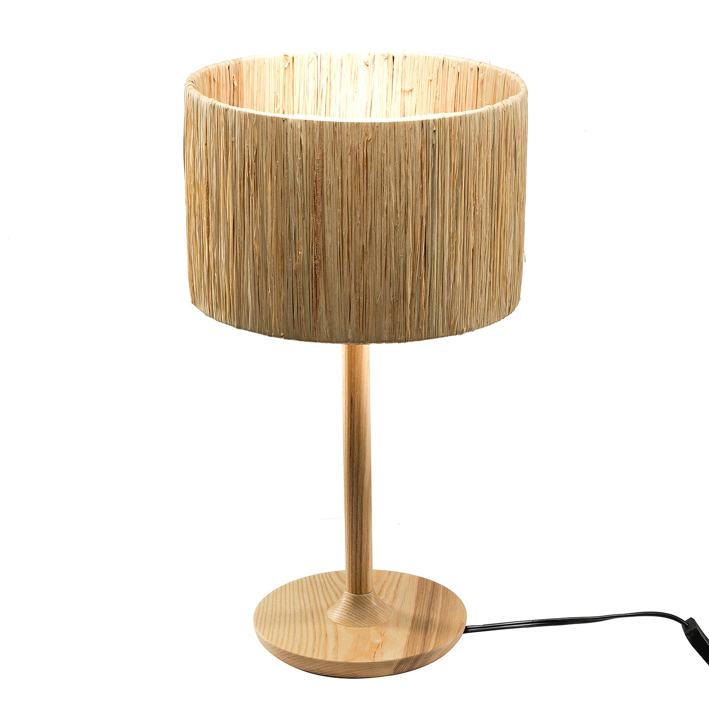 Thebae Solid Wood  21.3" Table Lamp with In-line Switch Control