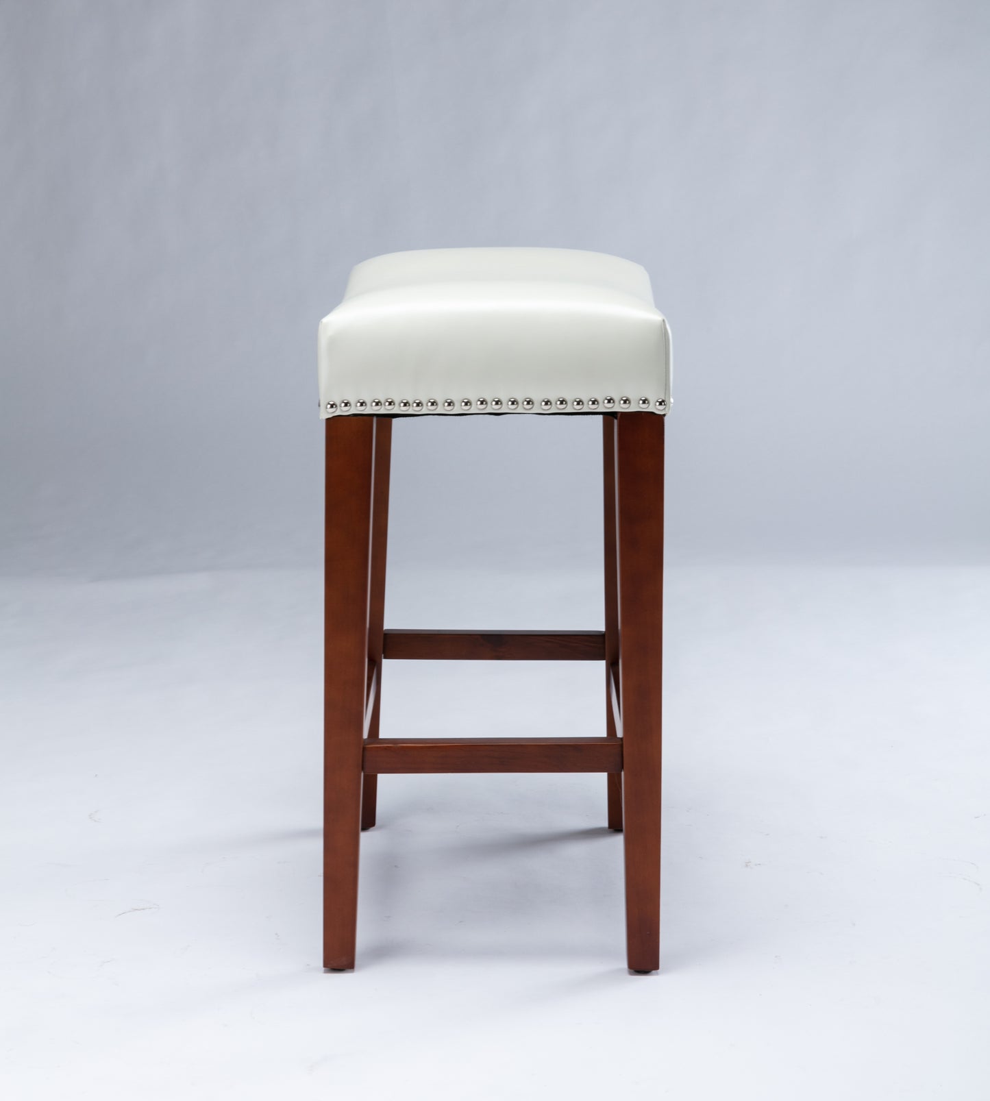 White Leather Barstool Set of 2