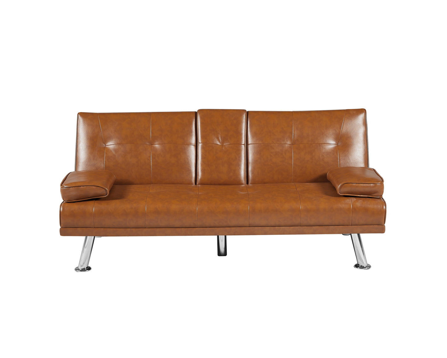 Classic PU Leather Convertible Sofa - Futon