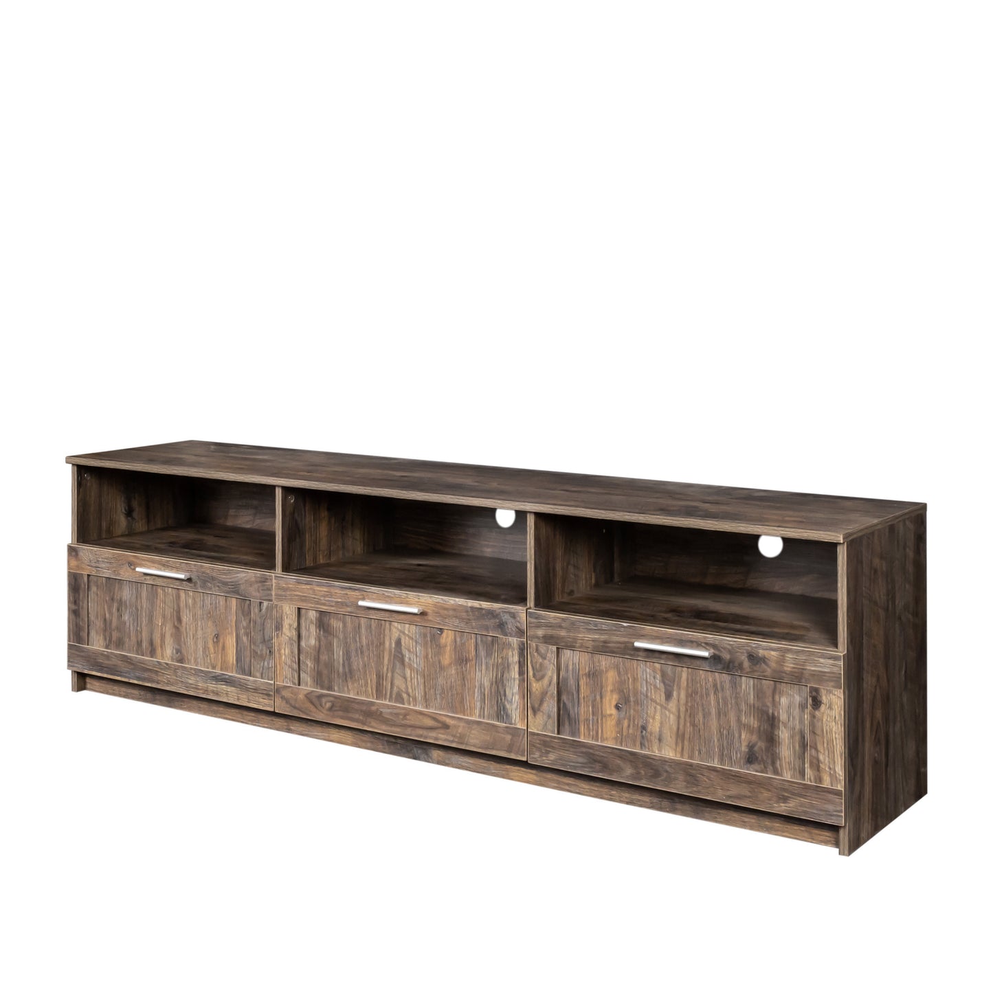 Minimalist Console Table for up to 80" TVs, Natural Wood