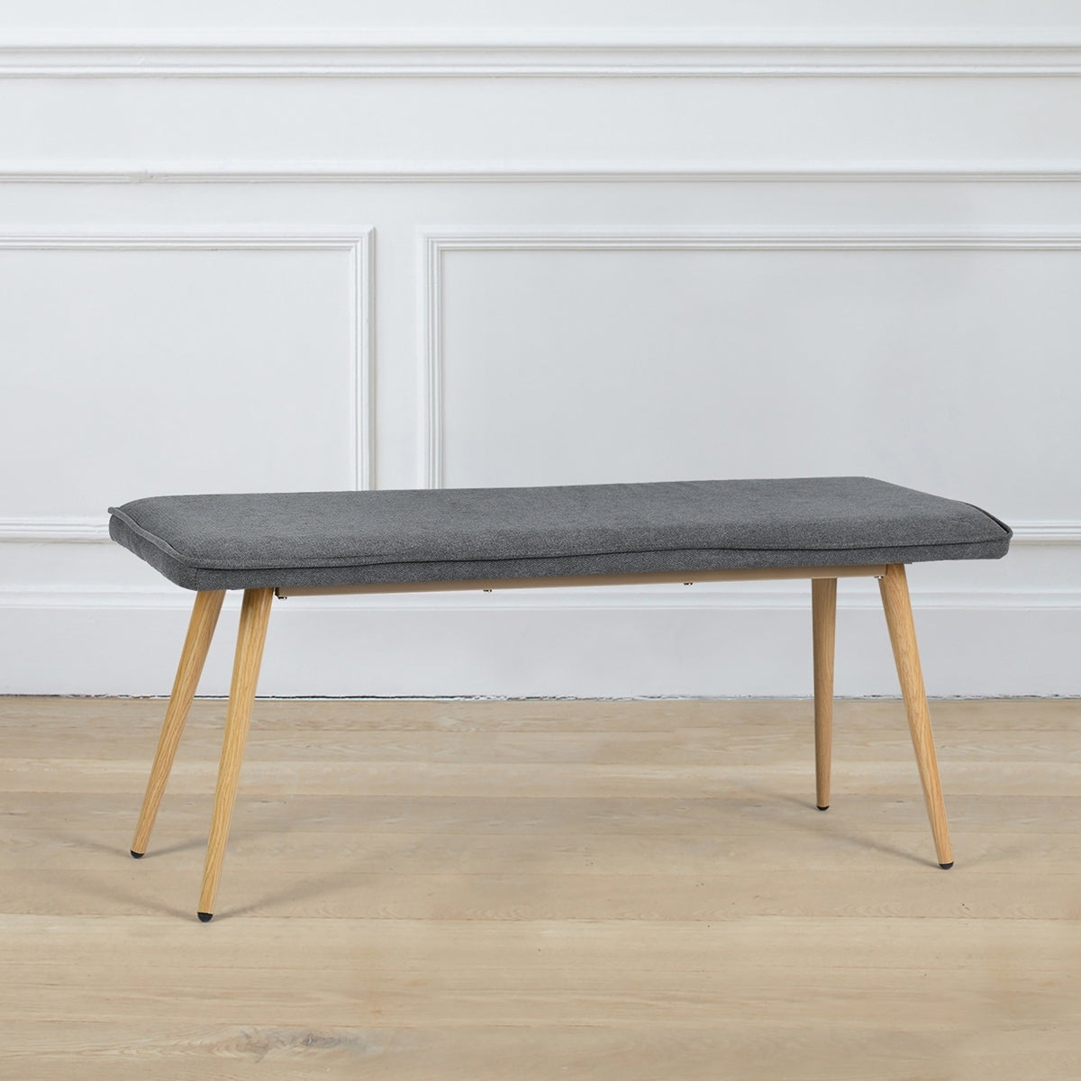 45.3" Dining Room Bench with Metal Legs - CHARCOAL