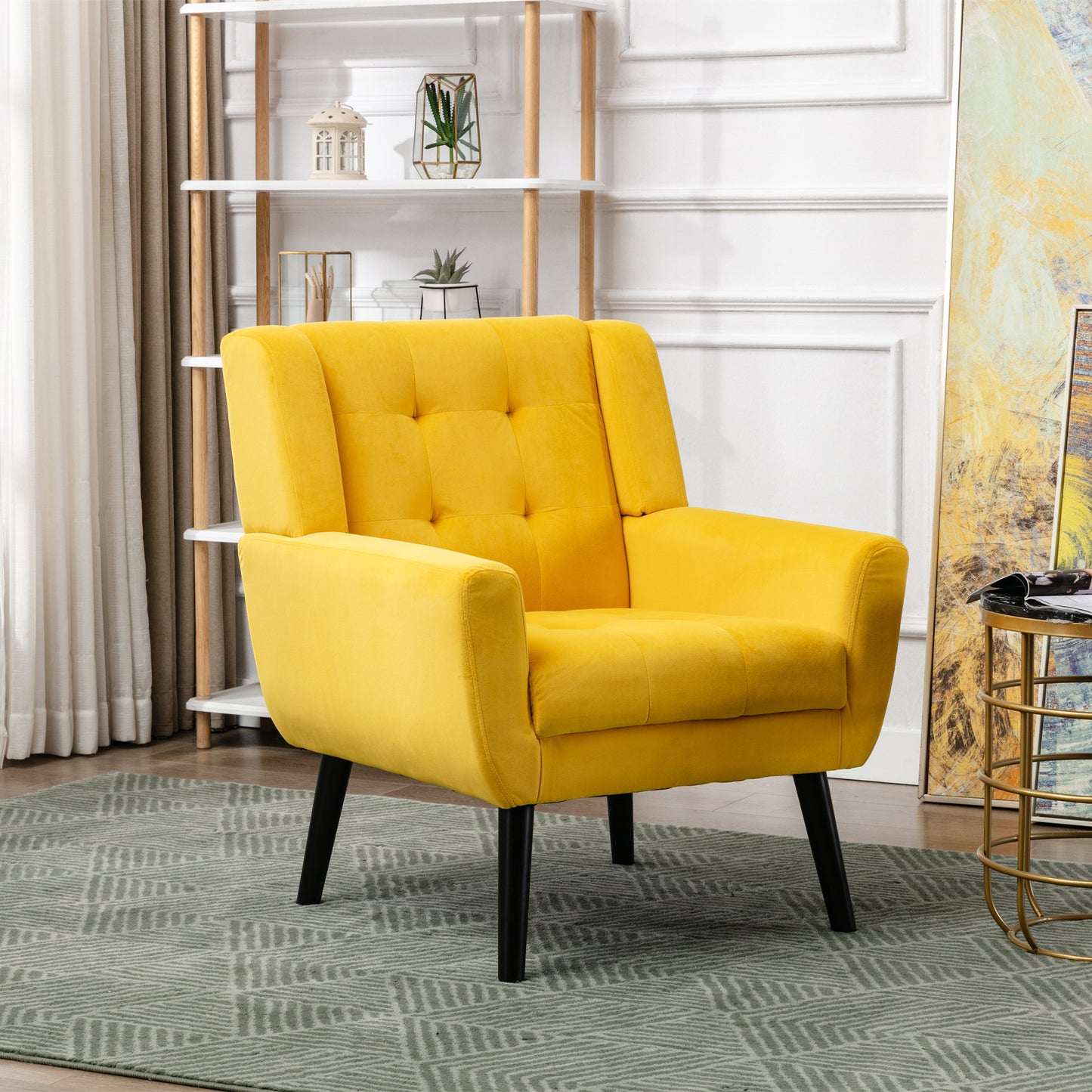 Modern Soft Velvet Ergonomics Accent Chair