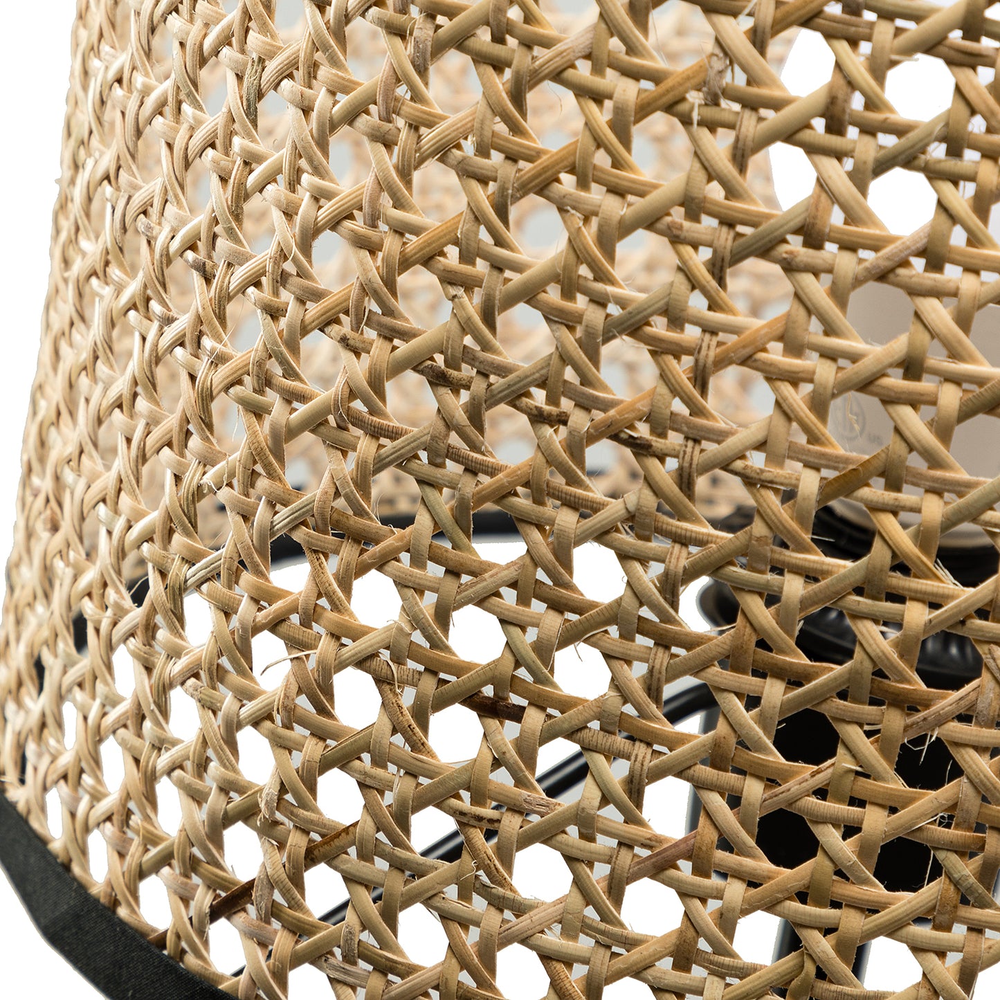 Temesa Rattan 21.3" Table Lamp with In-line Switch Control and Metal Legs