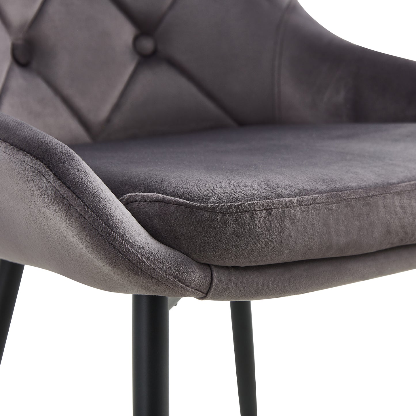 Calitil Modern Gray Velvet Dining Chairs(set of 2)