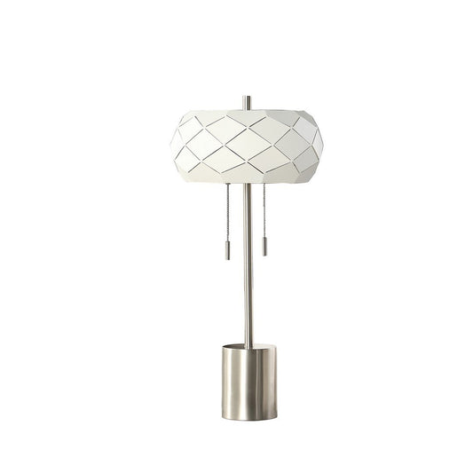 28" In Legeme Mid Century Danish Steel Pull Chain 2-Light Table Lamps