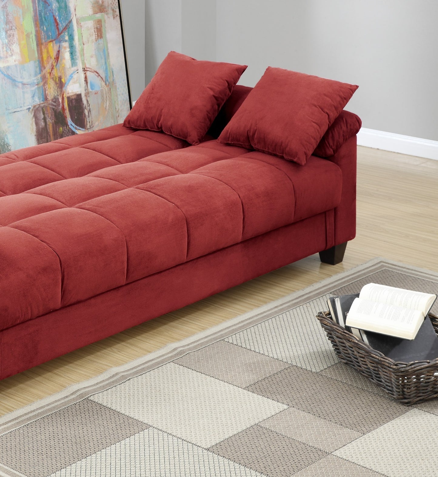 Calley Plush Contemporary Sofa Red