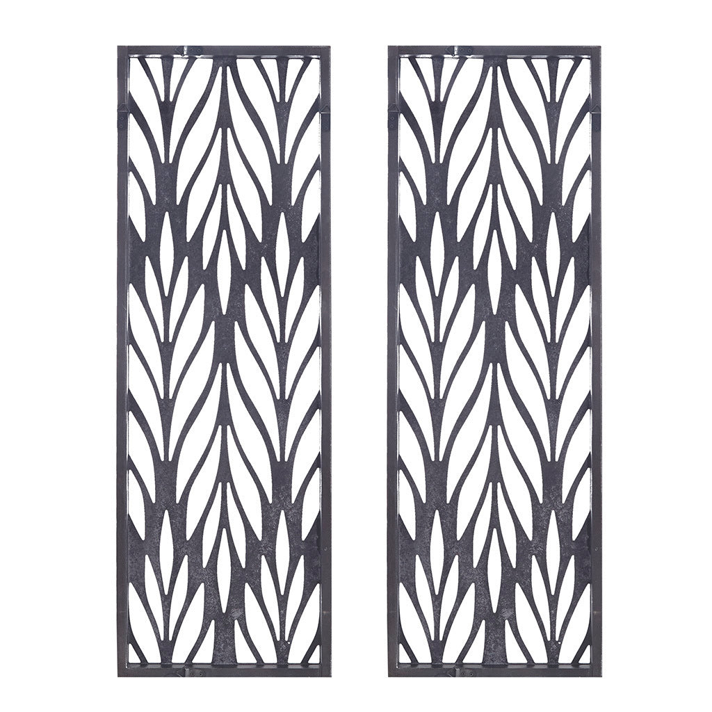 Florian Grey Laser Cut Wood 2-piece Panel Wall Decor Set