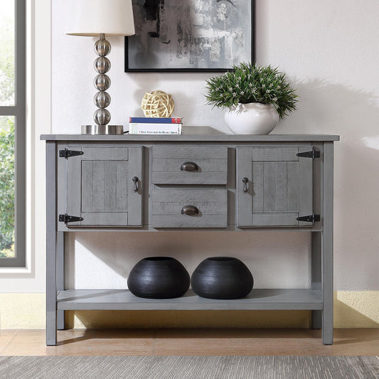 48'' Solid Wood Sideboard Console Table with 2 Drawers and Cabinets