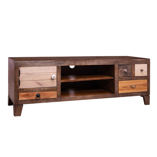 57" 4 Drawer Mango Wood Media Console Cabinet