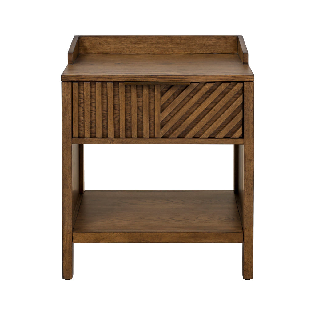 Sunset Cliff 1-Drawer Nightstand with Shelf