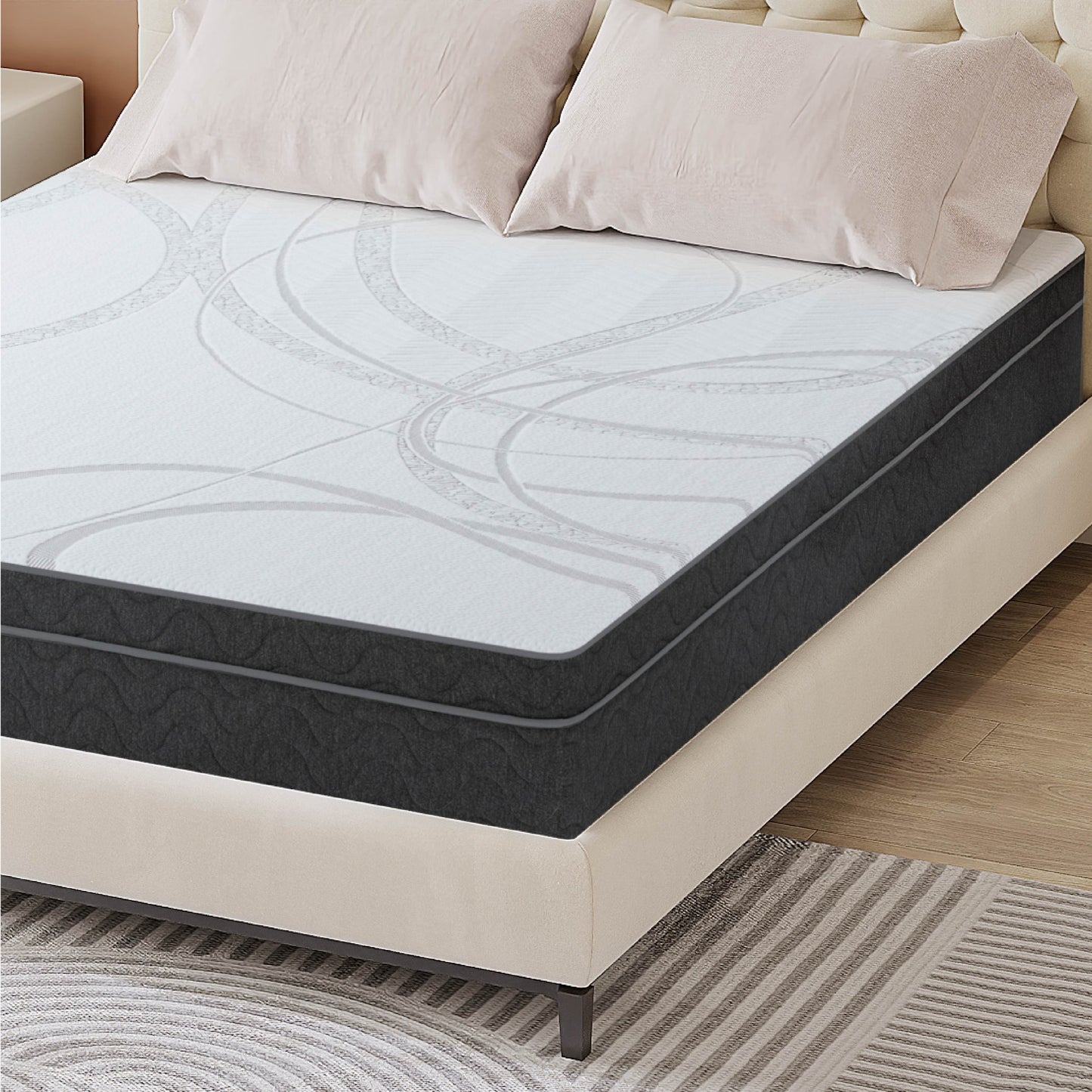 EGO Hybrid 10" Cooling Gel Infused Memory Foam Made in USA CertiPUR-US Certified - King