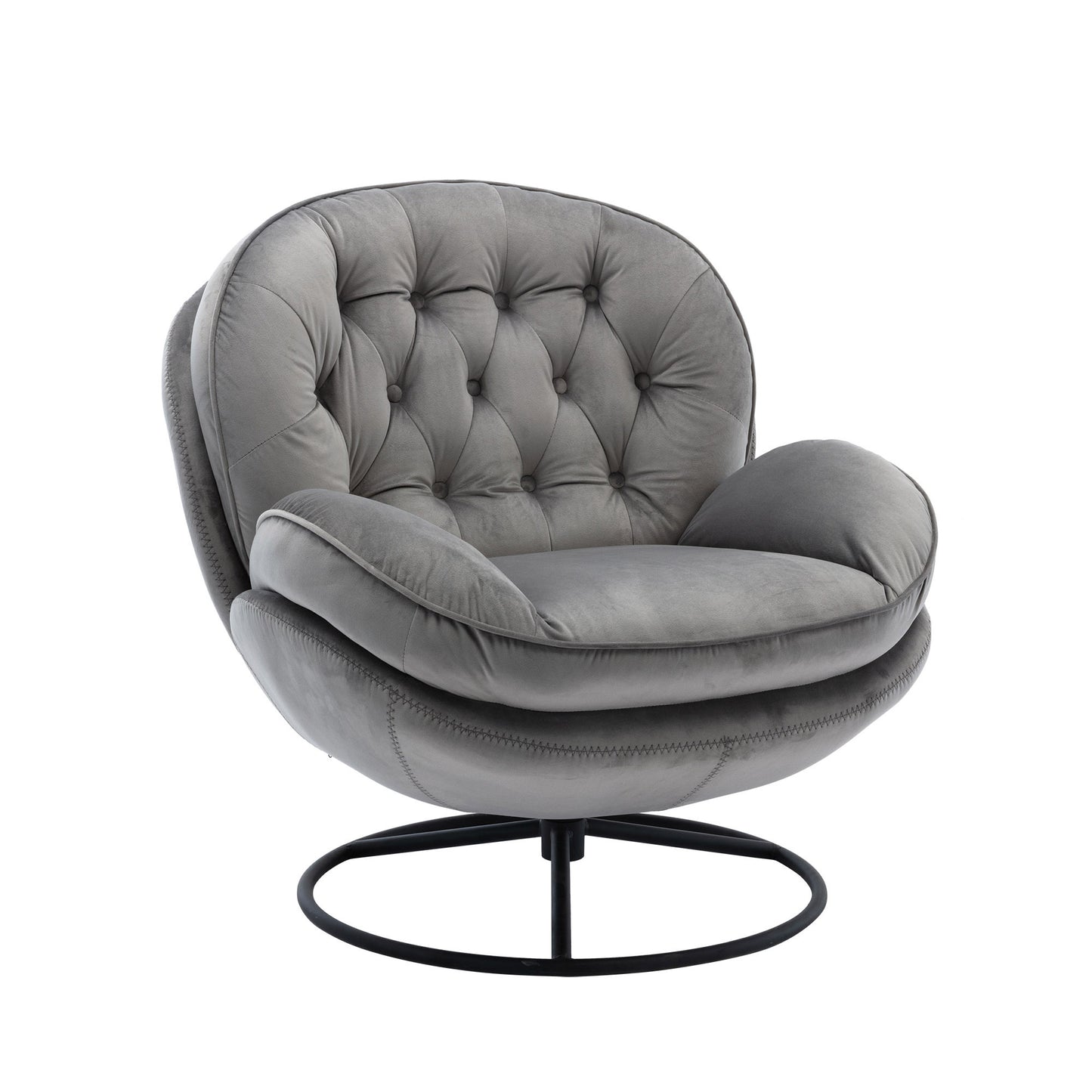 Accent Chair with Ottoman- Grey