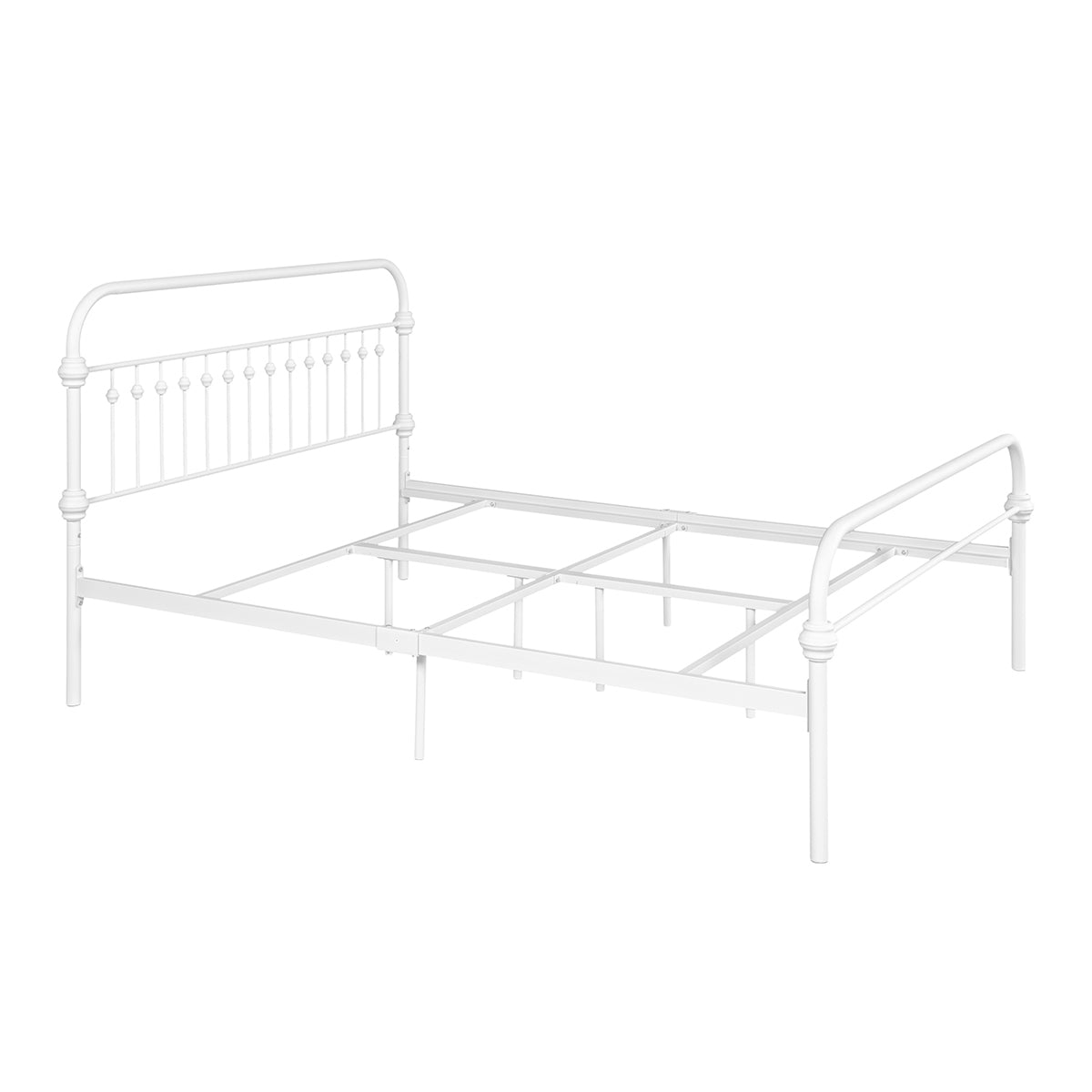 Farmhouse Metal Bed Frame Queen - WHITE