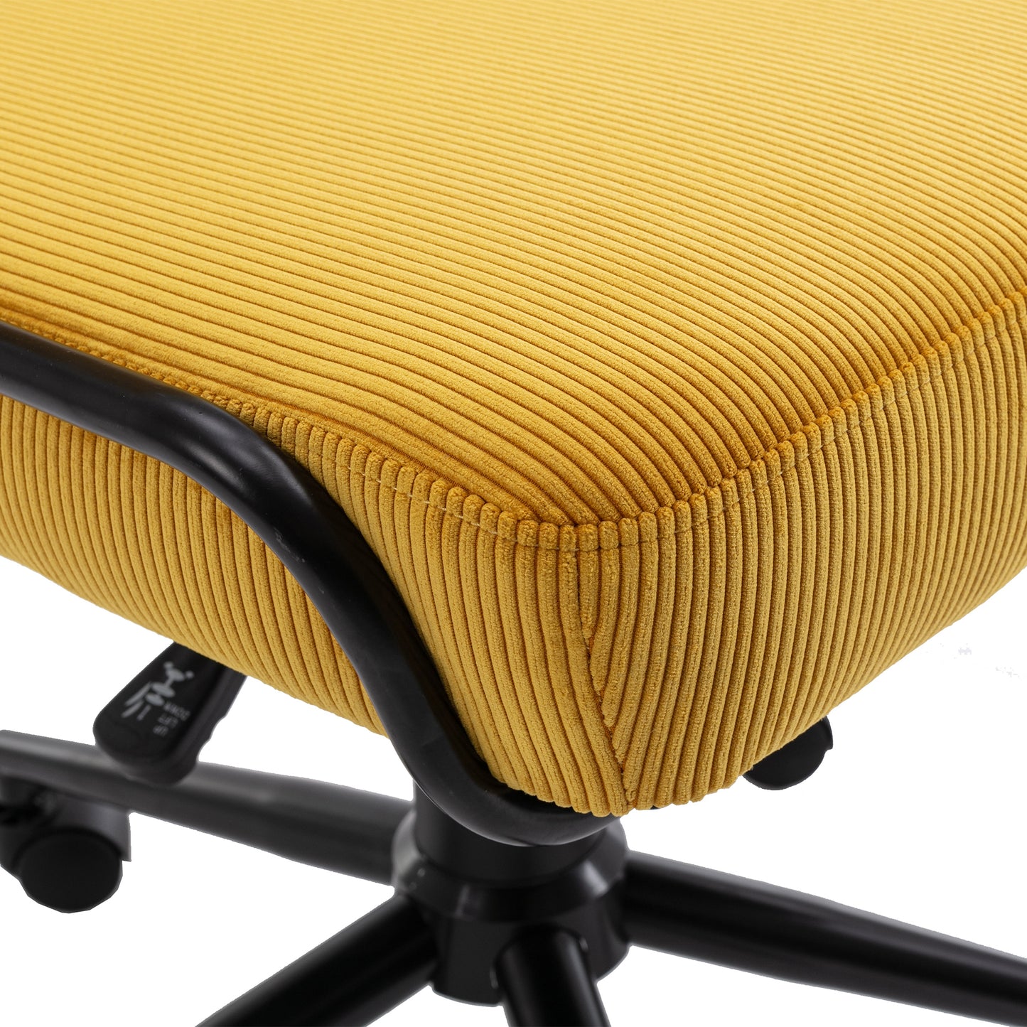 Retro Yellow Corduroy Desk Chair