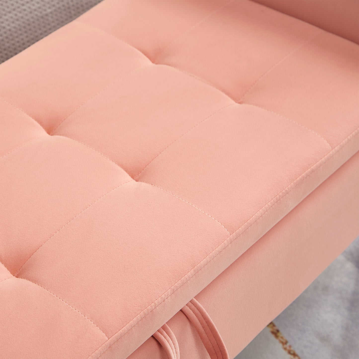 51.5" Bed Bench with Storage Pinlk Velvet