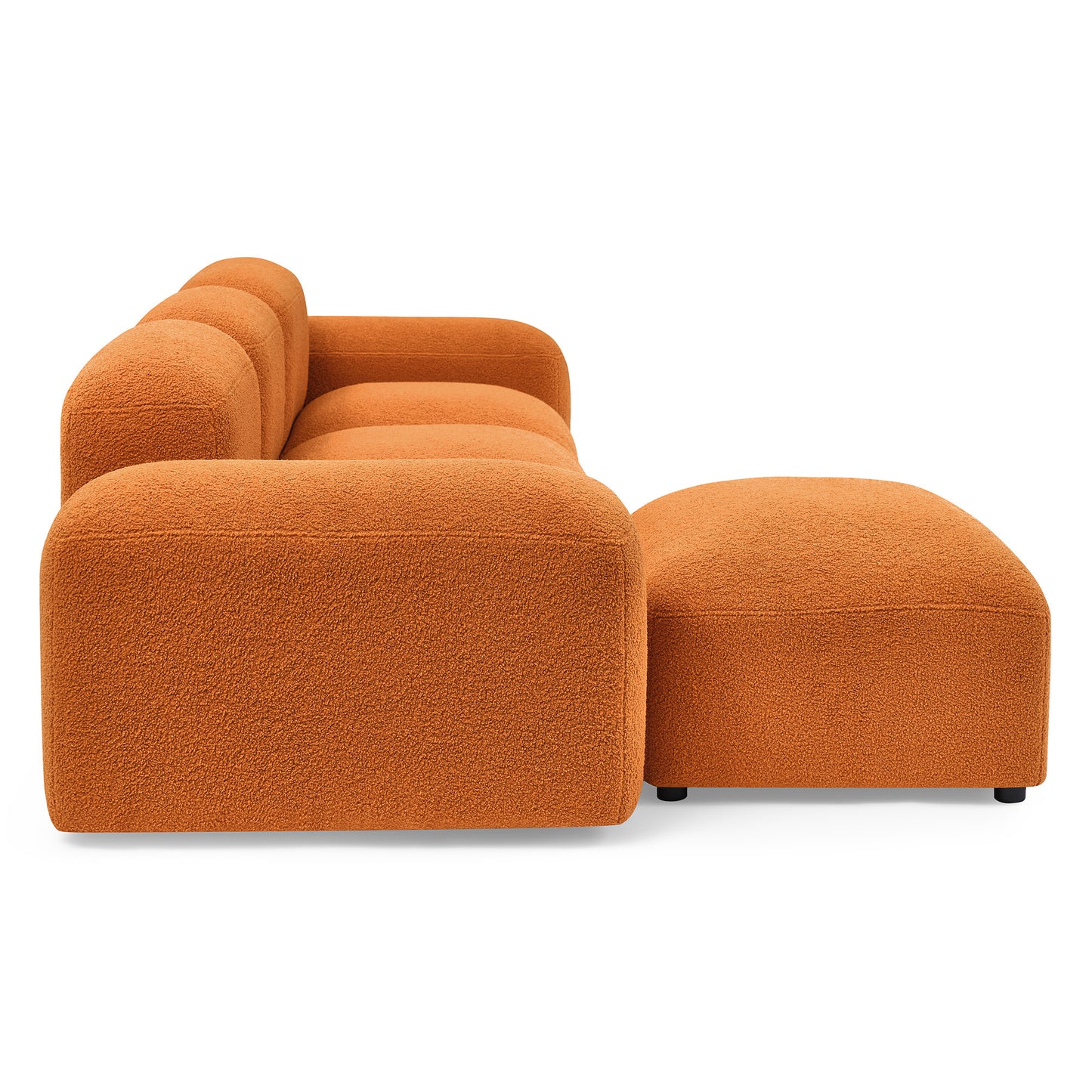 L-Shape Modular Sectional Sofa, Orange.