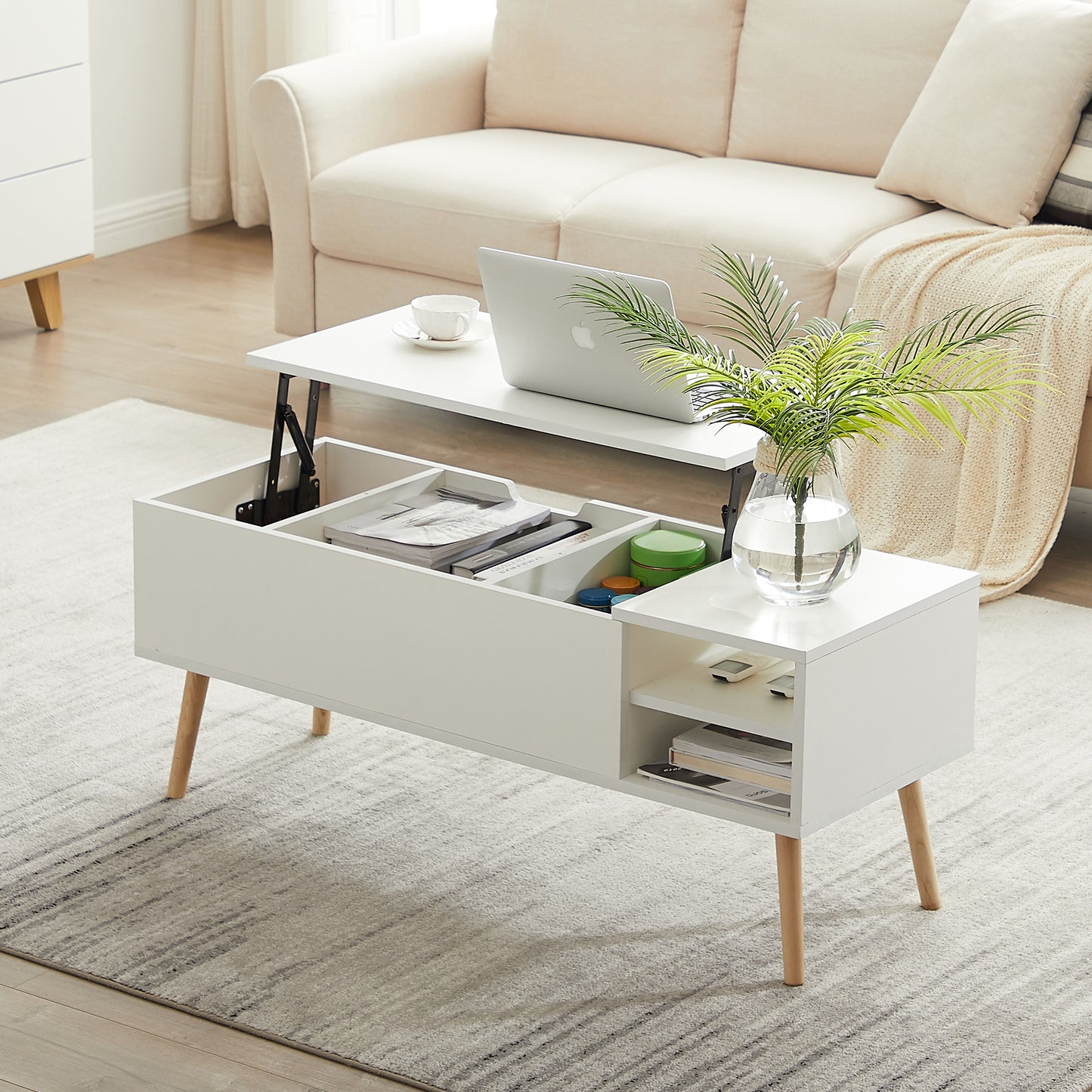 Classic Lift Top Coffee Table, White