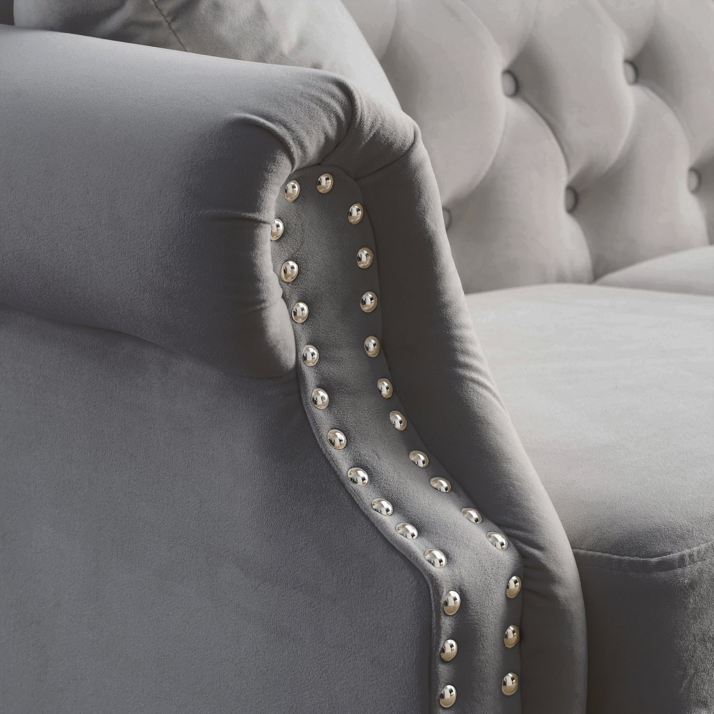 79" Chesterfield Sofa Grey