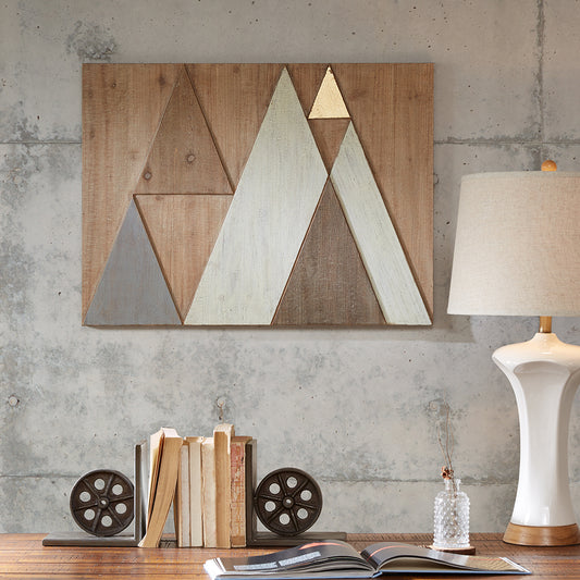 Ink+Ivy Layered Mountains Wood Wall Decor