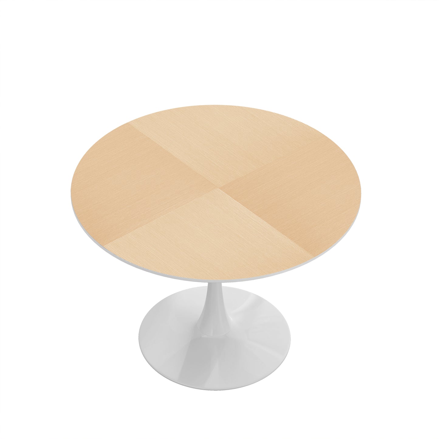 Modern Round Dining Table with Printed Wood Grain Table Top